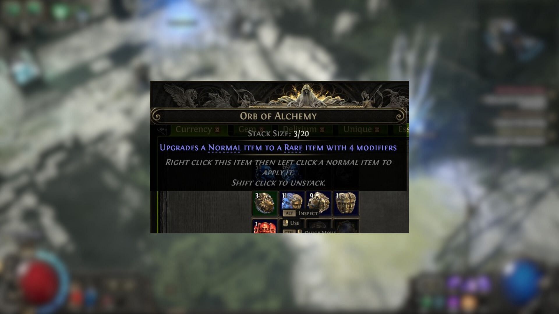 Orb of Alchemy uses in PoE 2 (Image via Grinding Gear Games)
